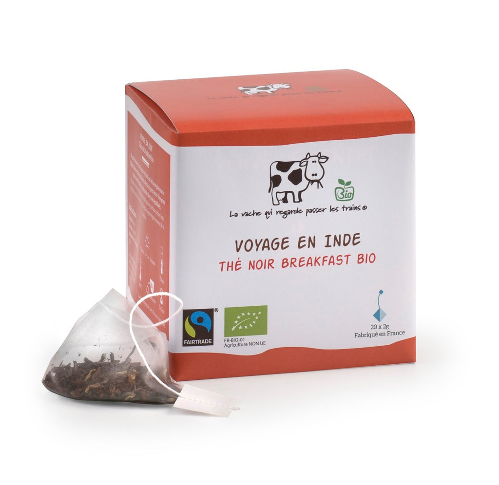 Thé noir Breakfast - Voyage en Inde  20 x 2 g (pyramides) bio La Vache