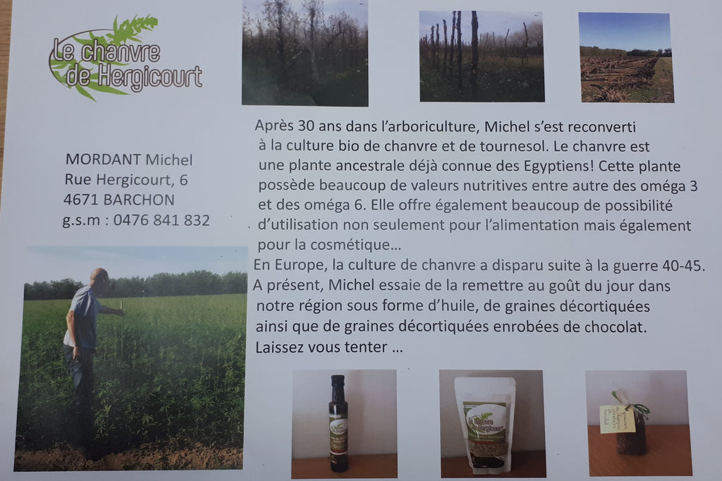 Huile de chanvre locale 250mL - (12,90€)