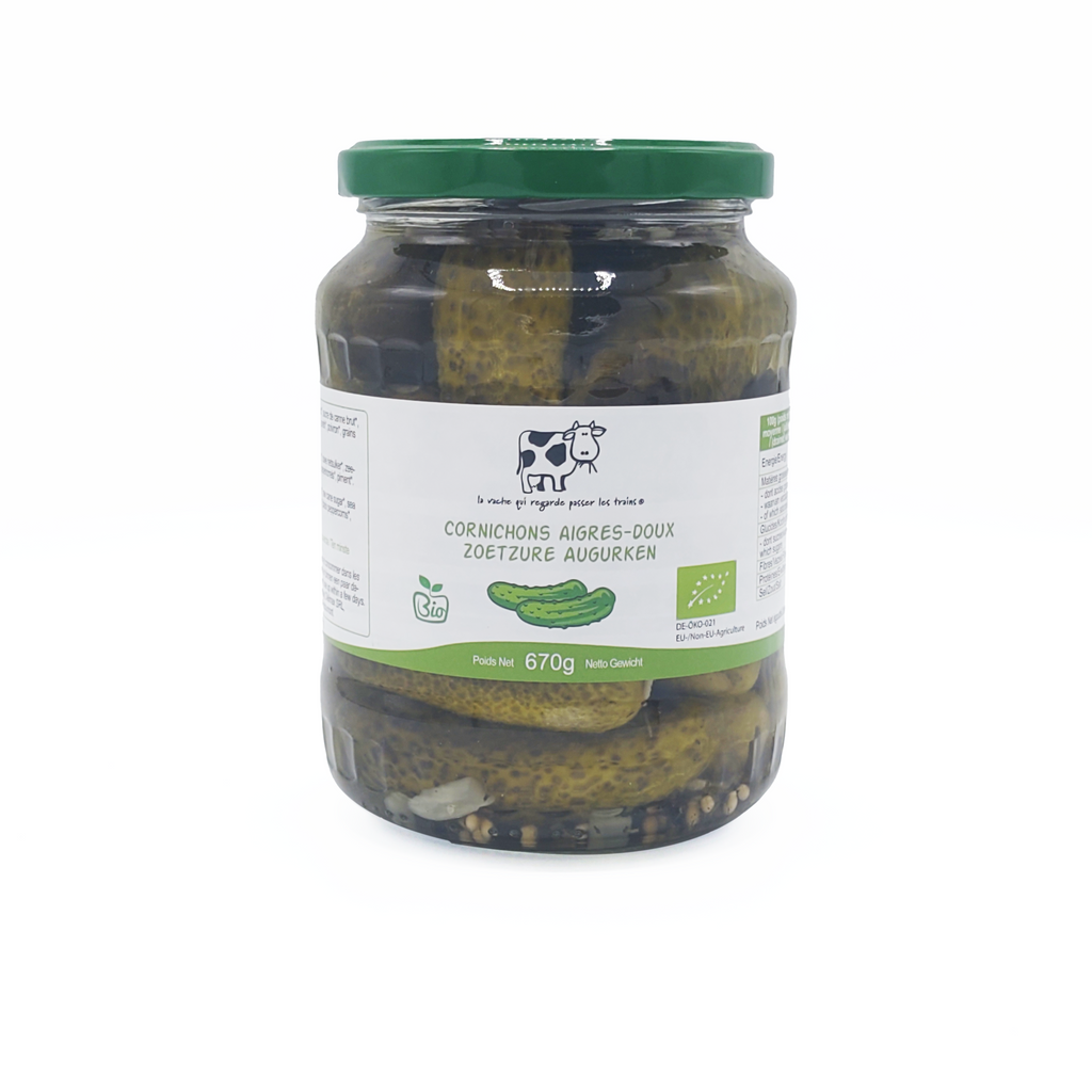 LA VACHE BIO Cornichons Aigre-Doux 670g