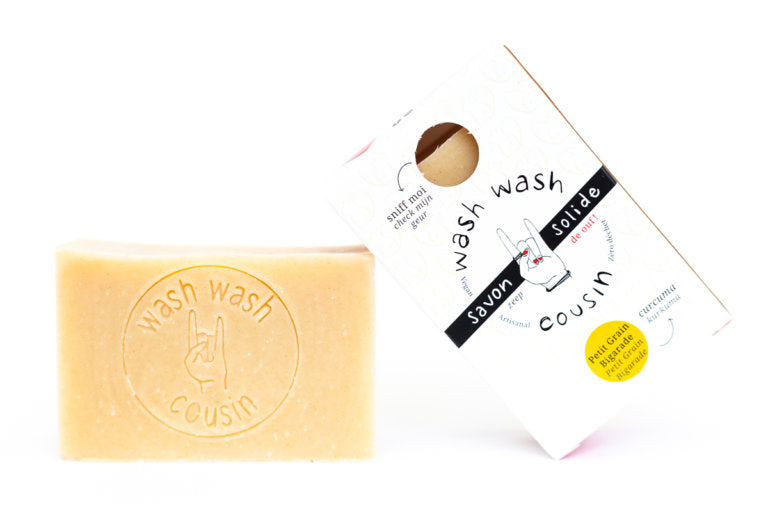 Savon solide petit grain bigarade  "Wash Wash Cousin"