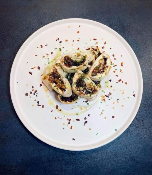 Wraps irrésistible "chez viva" (bacon, oignons caramélisés)