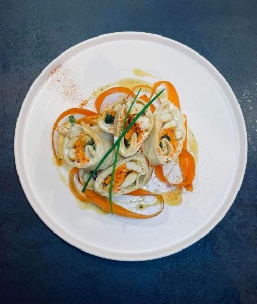 Wraps Chicken "chez viva" (poulet épicé, carottes)