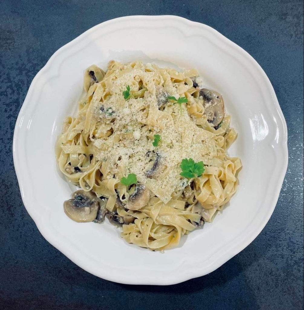 Pâtes aux champignons "chez viva" (tagliatelle, champignon, crème) VG