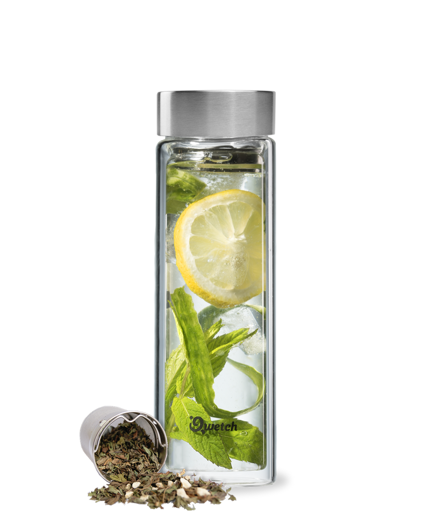Théière 430ml en verre avec bouchon inox