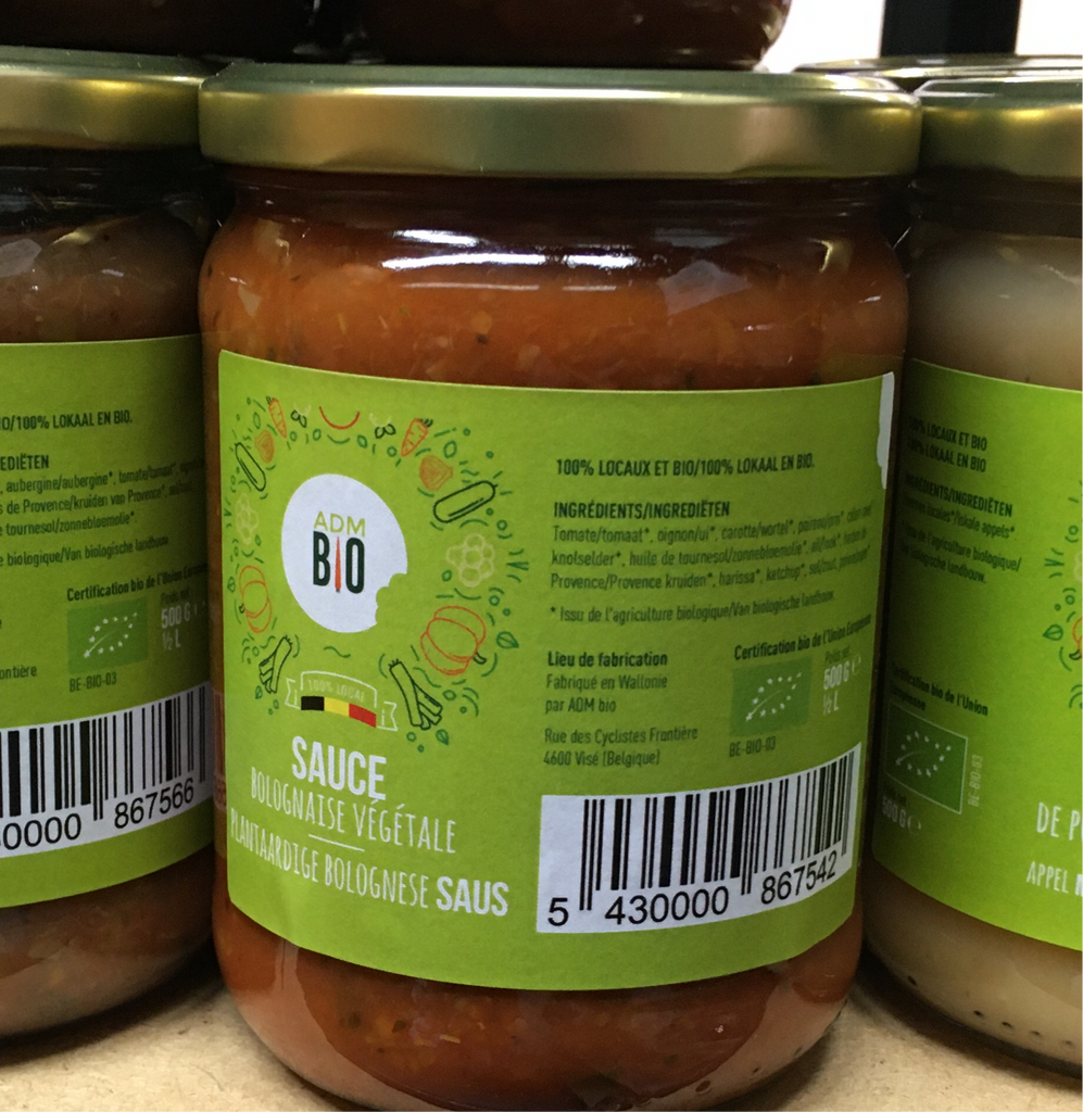 Bolognaise végétale ADM Bio - pot de 500g (5,90€)