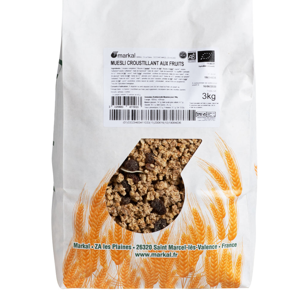 Muesli Croustillant aux fruits par 100gr