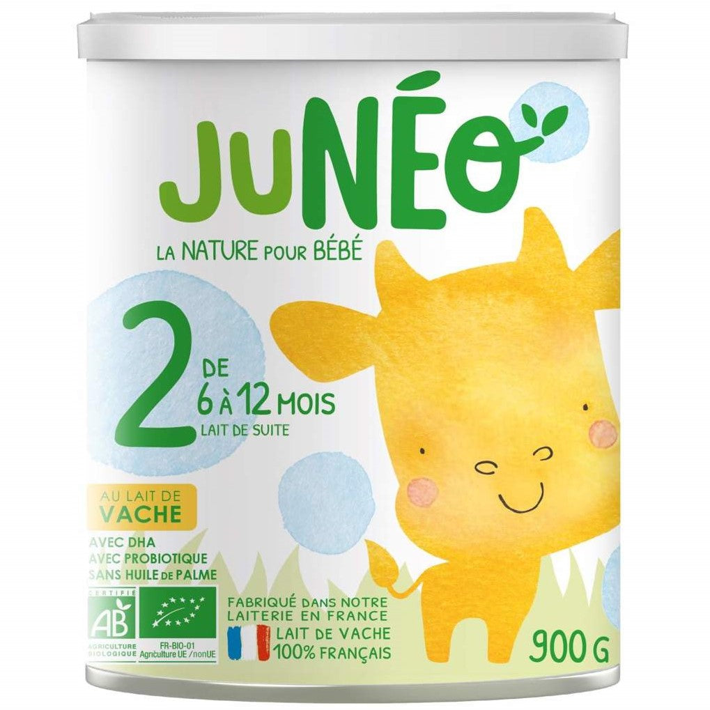 Lait de nourrissons 2ème age 900g (6-12 mois) au lait de vache bio JUNEO (-10% à l'achat de 6 boites)
