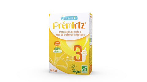 Prémiriz 3ème age 600g (12-36 mois) au lait végétal bio (29,99€)